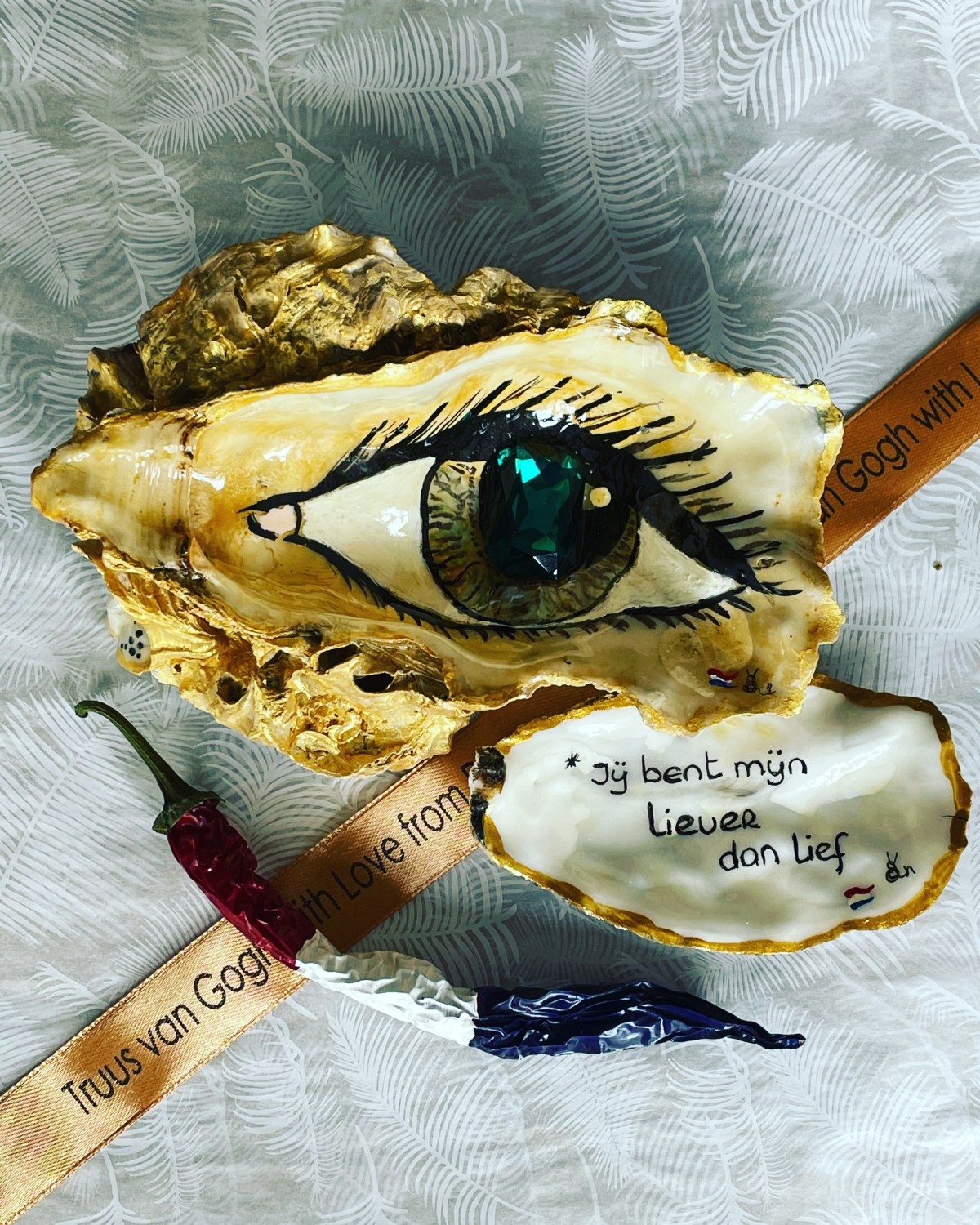 Handbeschilderde Zeeuwse Oesterschelpen